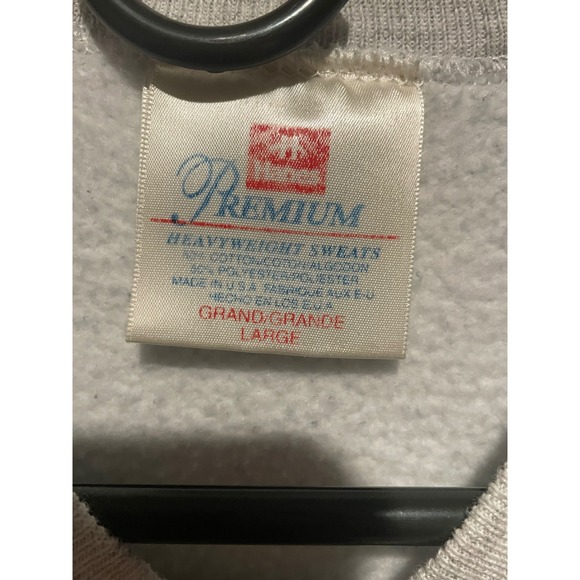 Mens Two Tone Crewneck Sweatshirt Gray Green Pullover Heavyweight Large - Picture 5 of 5